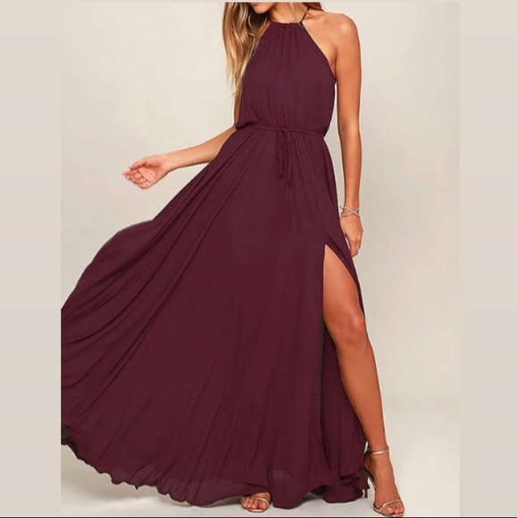 purple maxi bridesmaid dresses